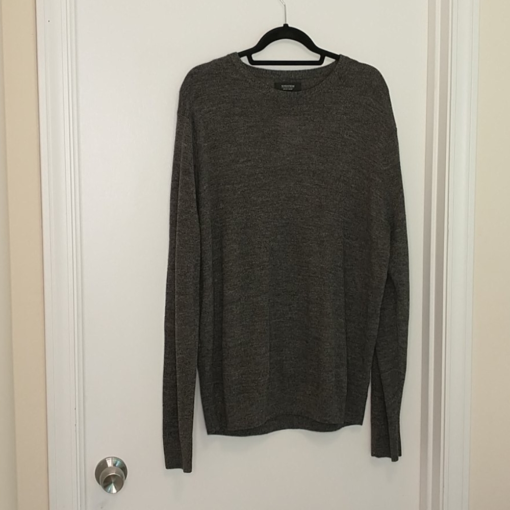 Nordstrom heathered grey Merino wool blend sweater